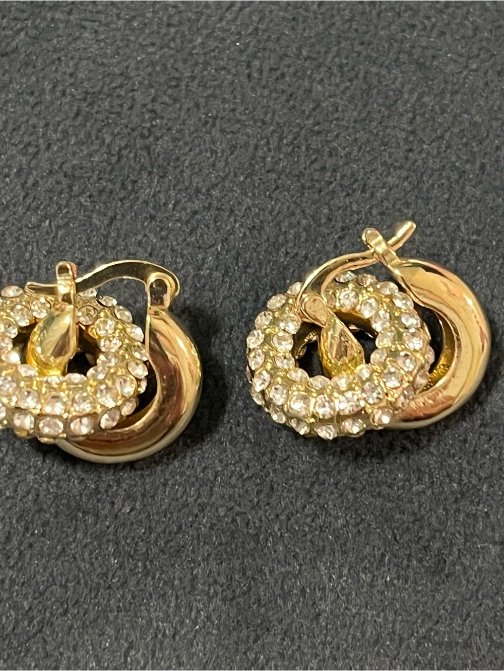 Gold Crystal Hoop Cluster Earrings - Women Jewelry